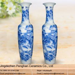 China Blue And White Ceramic Large Floor Vase