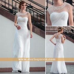 Lace Floor Length Sexy White Semi Formal Dress