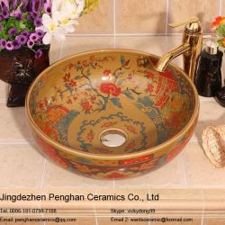 Jingdezhen Famille Rose Porcelain Bathroom Sink