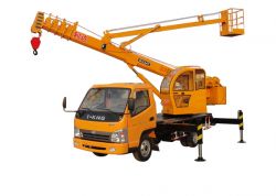 Truck Crane With Hydraulic Aerial Cage