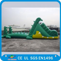 Crocodile dual bouncing inflatable water slide 