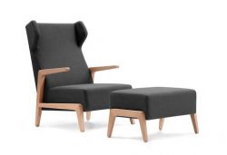 Hans Wegner Style Mama Bear Chair and Ottoman  